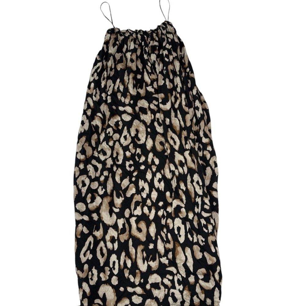 H&M Leopard Print Maxi Dress Black and Tan